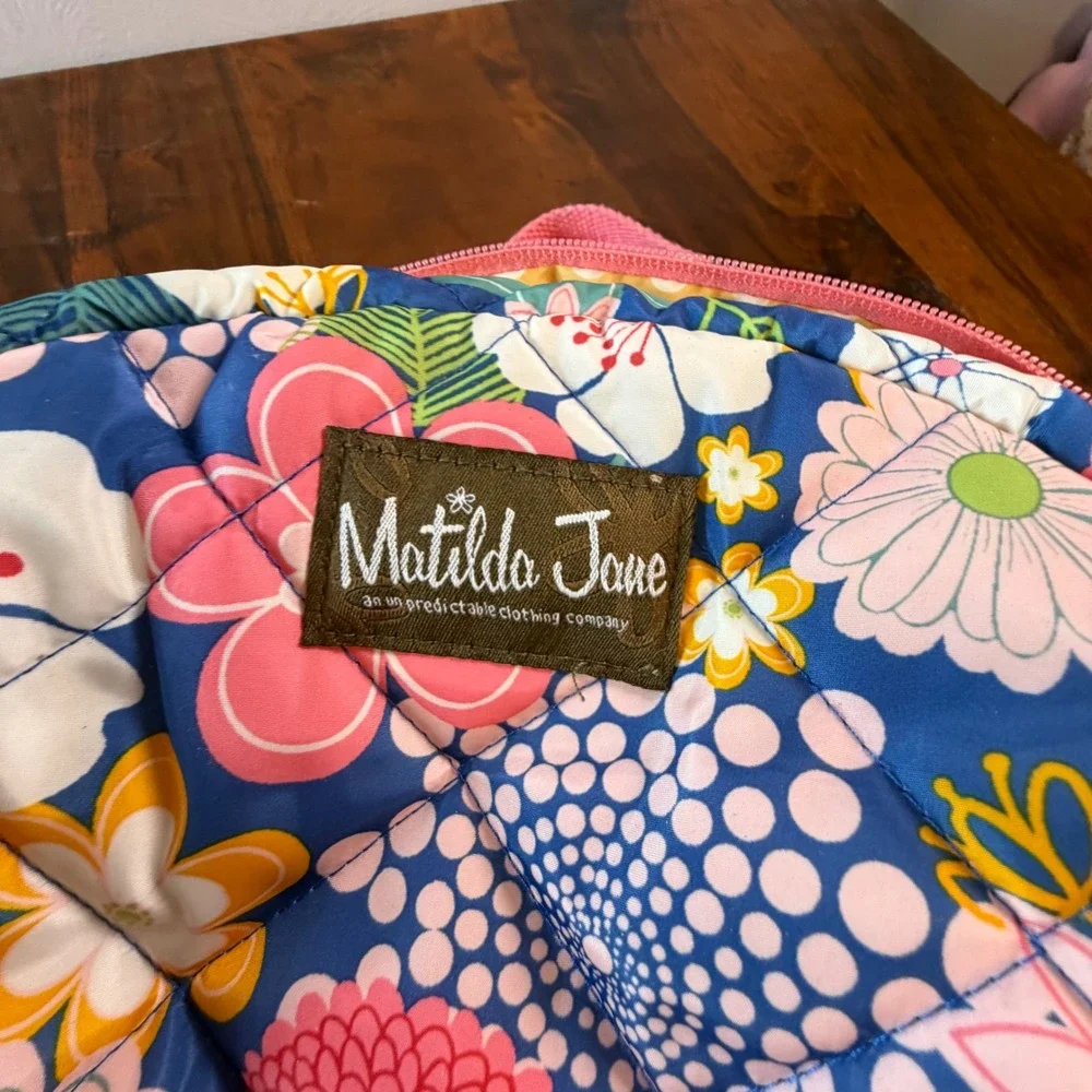 Matilda Jane Quilted Floral Gingham Ruffle Backpack Colorful Mixed Print Bag